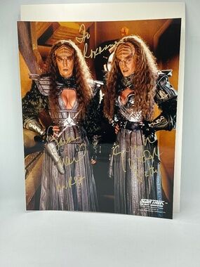 Star Trek Generations Autograph Photo Duras Sisters Signed Lursa B'Etor 8x10